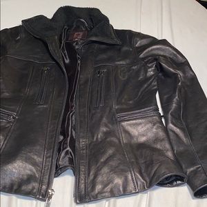 Anne Klein leather jacket with zippers
